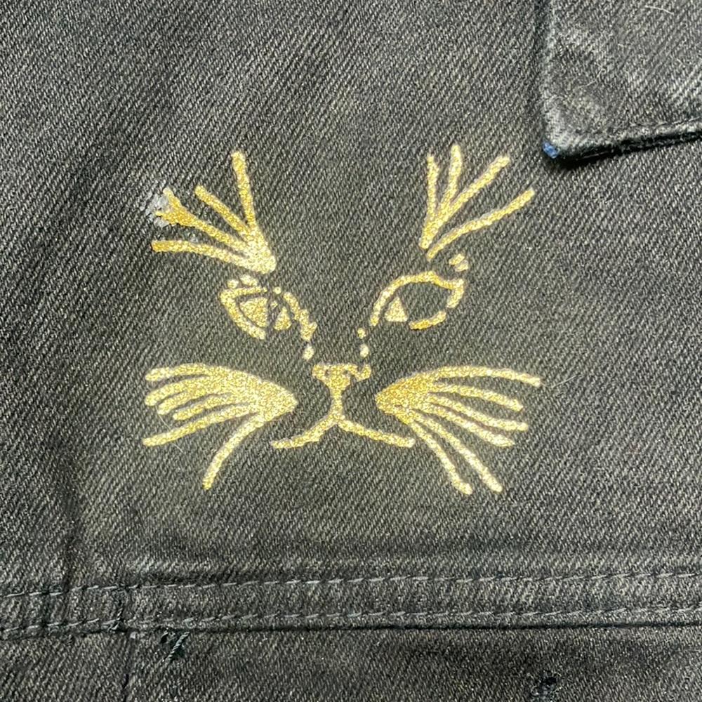 Bill Blass Vintage 1990’s Black Denim Jacket Large - Picture 3 of 8